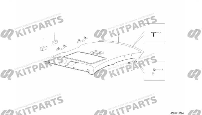 Обивка потолка (люк) Lifan Solano 2