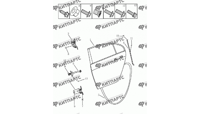 Дверь задняя (седан) Geely Emgrand (EC7)